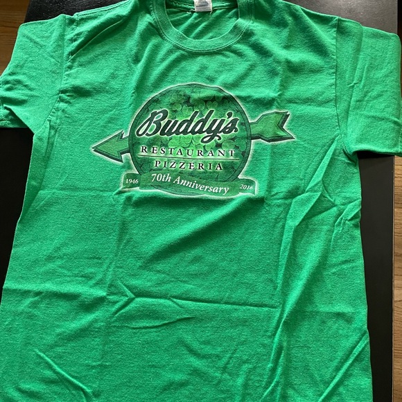 Buddy’s Pizzeria DETROIT St.Patricks Day GREEN Holiday Staff Shirt Unisex Medium - Picture 3 of 7